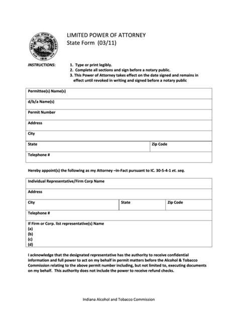 Fillable Limited Power Of Attorney Printable Pdf Download