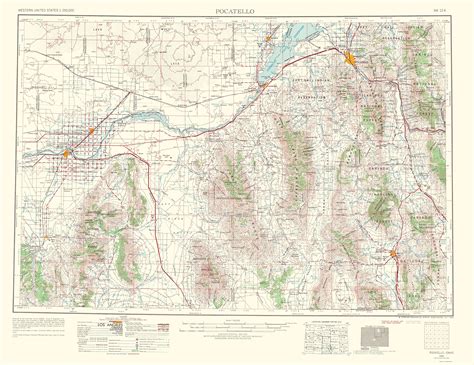 Antique Pocatello Idaho 1937 Us Geological Survey Topographic Map
