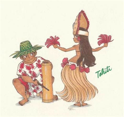 Tahiti Dessin Coloriage Tahitienne