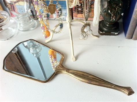 Lady Janes Treasure Trove Sold Vintage Hand Held Vanity Mirror 20