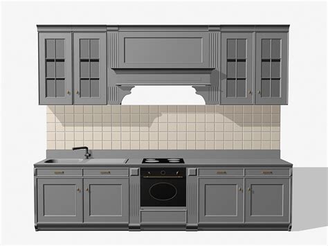 Small Kitchen Cabinets Set 3d Model 3d Studio Files Free Download Cadnav