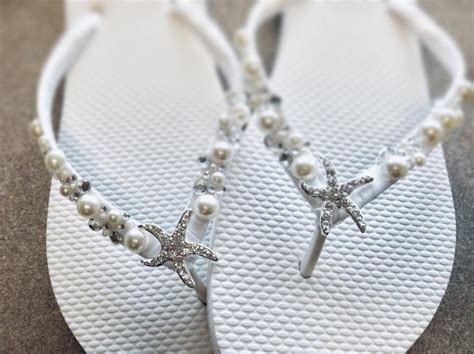 Starfish Bridal Flip Flops Shoshanna Wedding Sandals Etsy