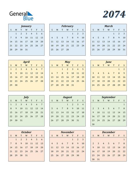 2074 Calendar Pdf Word Excel