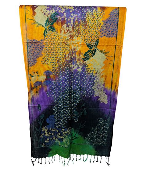 Glosbe Orange Floral Cotton Stoles: Buy Online at Low Price in India ...