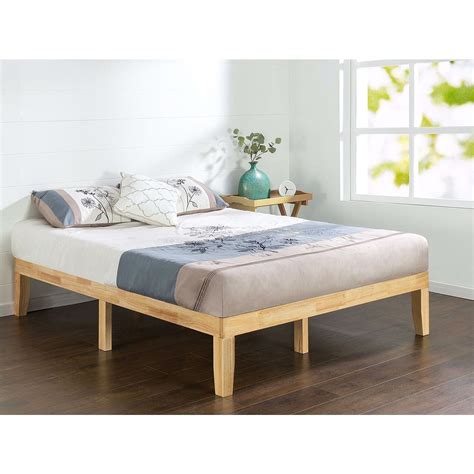 Size Solid Wood Platform Bed Frame Natural Finish