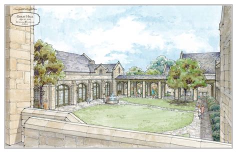The Episcopal Church Of The Heavenly Rest Courtyard Drawing Curtis