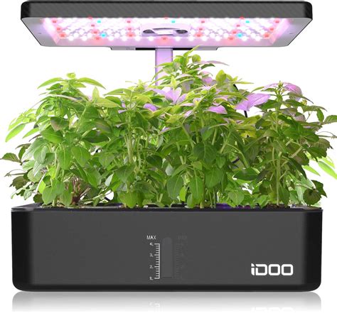 Idoo 12pods Indoor Herb Garden Kit Hydroponics Growing System With Led