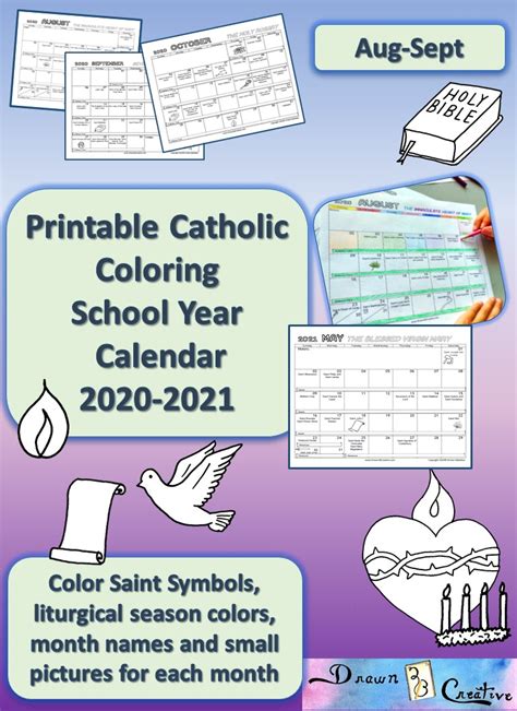 Liturgical calendar for the year of grace 2021. Printable Catholic School Year Calendar to Color ...