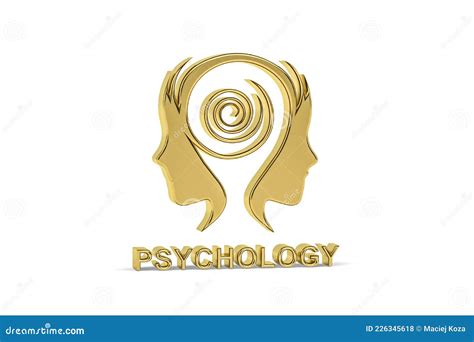 Golden 3d Psychologist Icon Isolated On White Stock Illustration