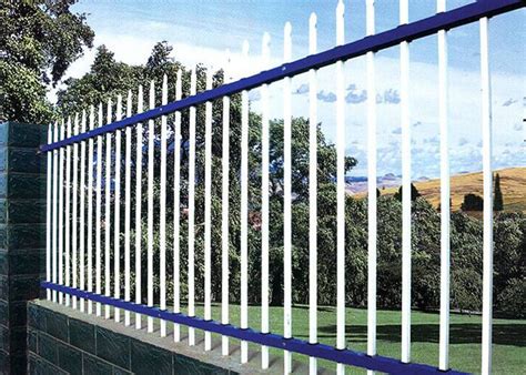 Steel Security Fencing System White Powder Coated Garrison Security