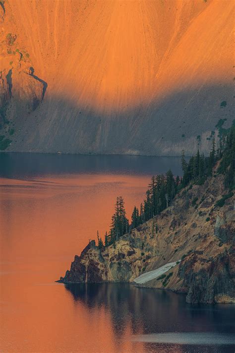Sunset Colors The Waters At Crater Lake Photograph By Chuck Haney