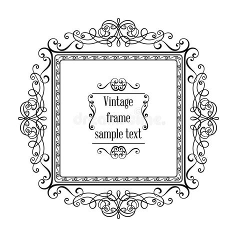 Vintage Ornamental Greeting Card Vector Template With Frame Stock