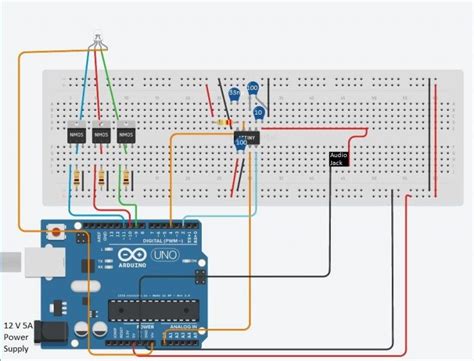 Easy Arduino Msgeq7 Breadboard Build For Flashing Led Strip Lights