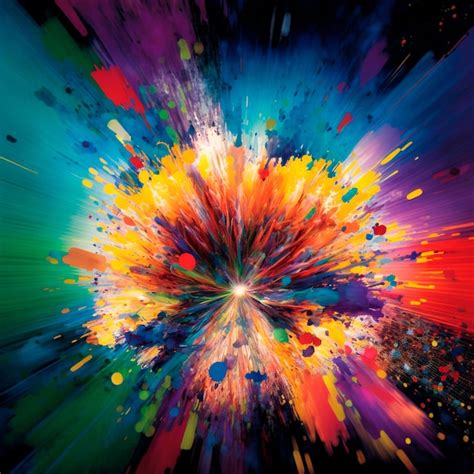 Premium Photo 3d Abstract Explosion Of Bright Colors