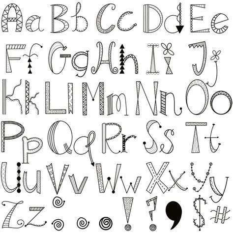 Doodle Alphabet Font Clipart Png And Ttf Format Etsy Hand Lettering