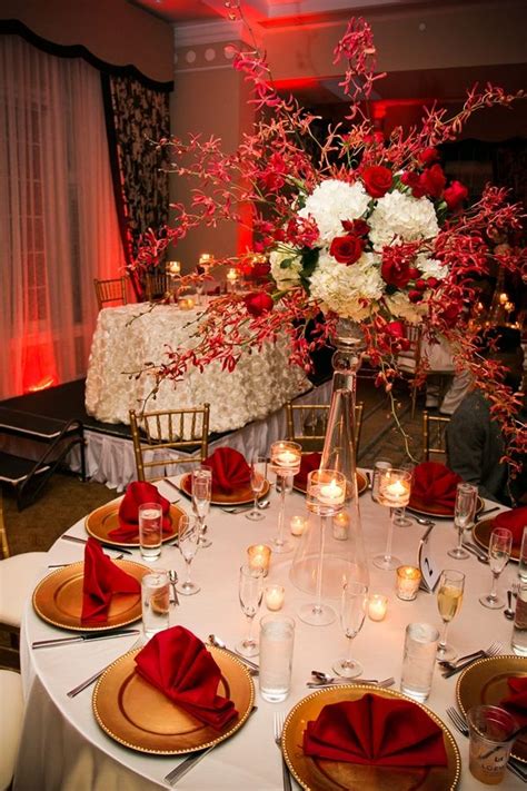 Red And Khaki Wedding Reception Wedding Style Red Wedding Decorations