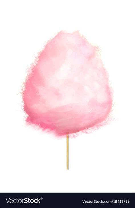 realistic pink cotton candy on stick isolated vector image
