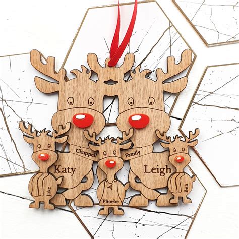 Double Sided Oak Reindeer Parent And Child Cat Dog By Little Foundry