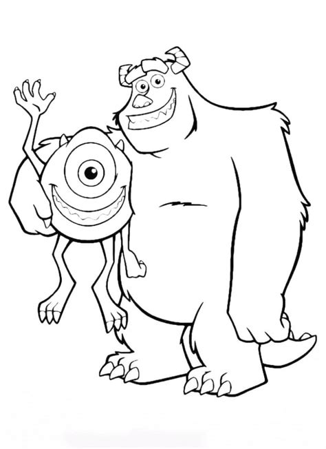 Desenhos Dos Monstros Sa Para Colorir Mike Sally E Outros Monster Inc