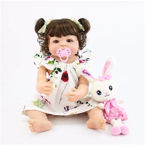 55cm Full Body Silicone Reborn Baby Doll Toys For Girls Cheap Bonecas