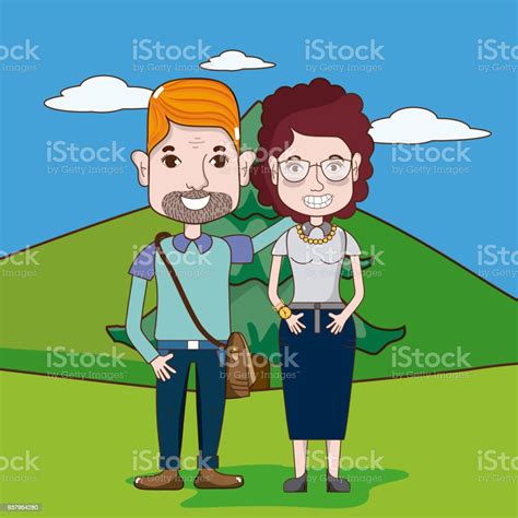 Cute And Funny Couple Cartoon Stock Illustration Download Image Now