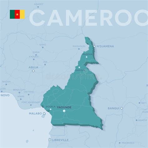 Carte de route du Cameroun illustration de vecteur. Illustration du