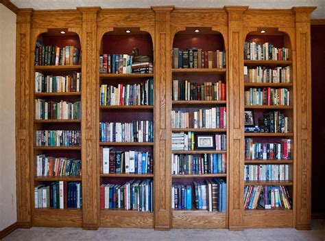 Custom Made Built In Oak Bookshelves By Lone Star Artisans