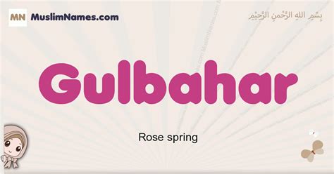 Gulbahar Meaning Arabic Muslim Name Gulbahar Meaning