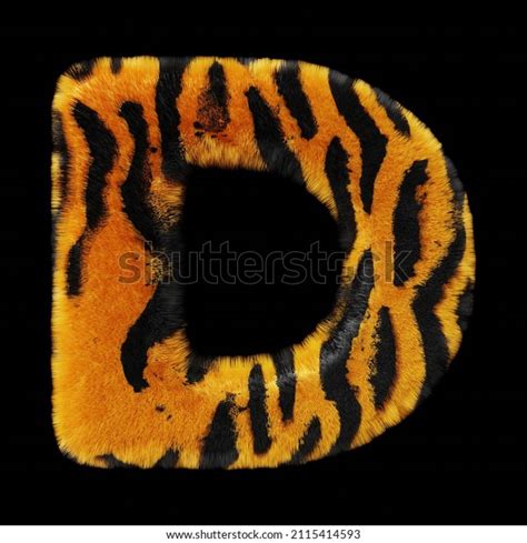 Tiger Letter D Realistic D Image Stock Illustration