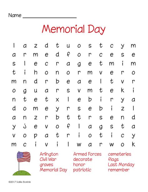 Memorial Day Word Search Puzzle → Waltery Learning Solution For Student