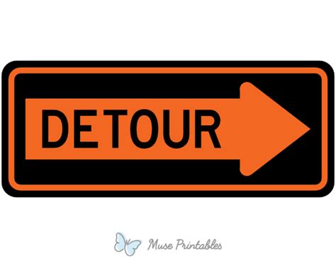 Printable Detour Right Arrow Sign