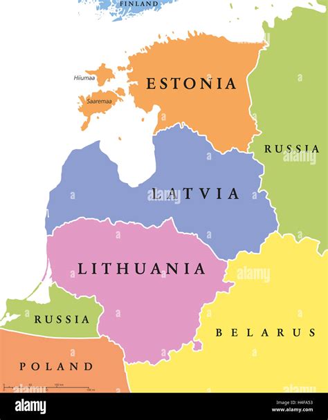 Baltic Single States Political Map Known As Baltics Baltic Nations