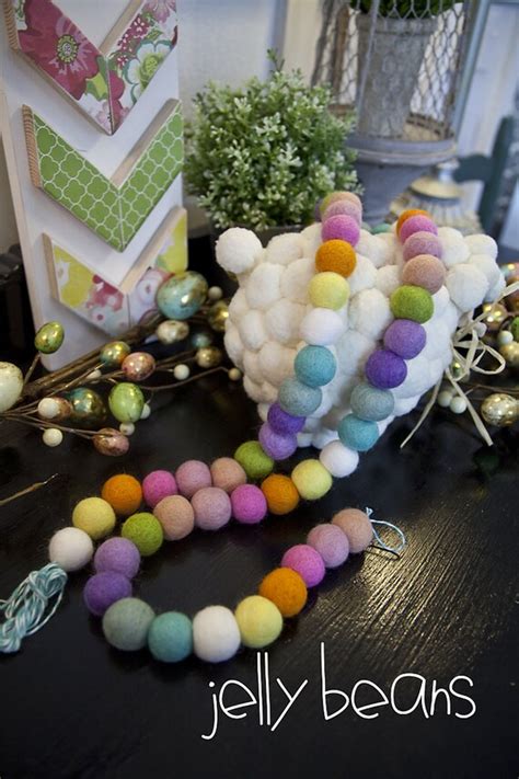 Items Similar To Easter Jelly Beans Wool Felt Ball Garland 8 10ft