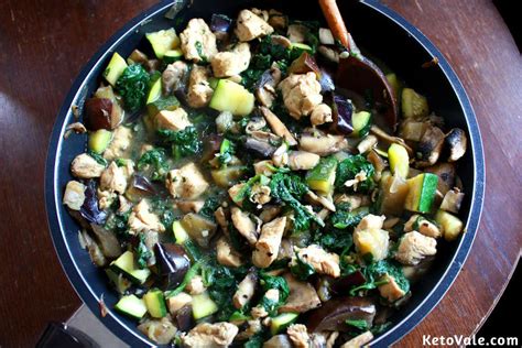 One Pan Chicken Breast With Eggplant Recipe Keto Vale