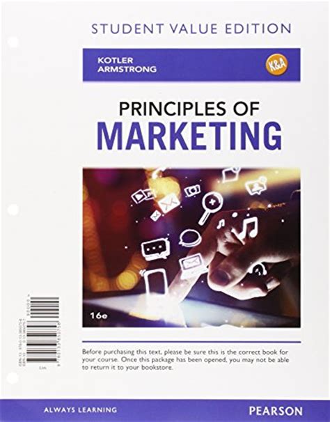 Principles Of Marketing Student Value Edition Plus Mylab Marketing