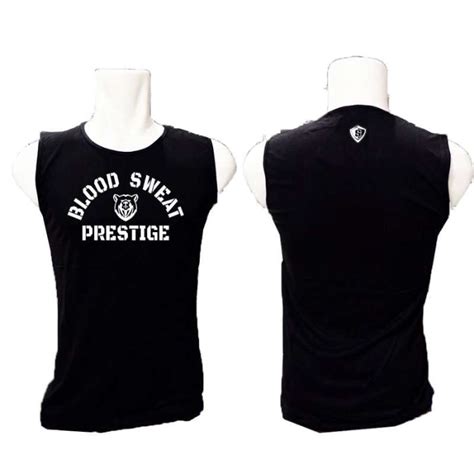 Jual Tangtop Singlet Tangan Buntung Fitnes Blood Sweat Prestige Bodyfit
