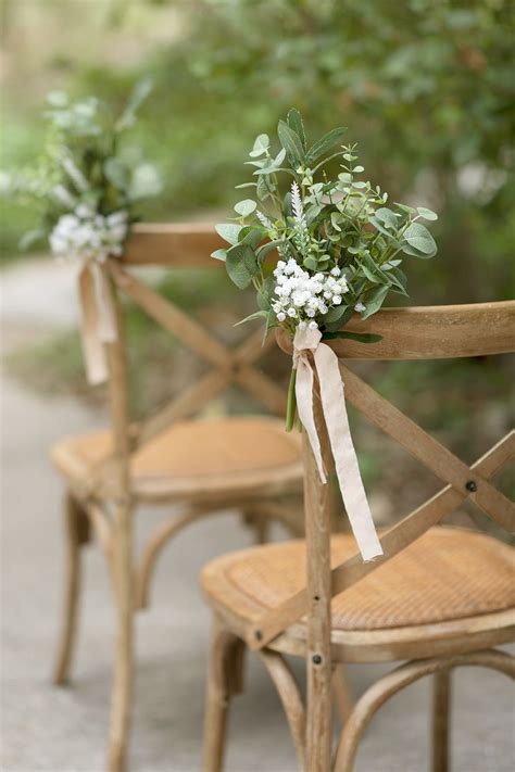 Wedding Aisle And Chair Decor Greenery Wedding Aisle Chair Decorations