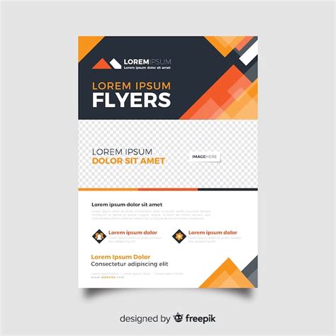 Free Vector Abstract Business Flyer Template In Orange Shades