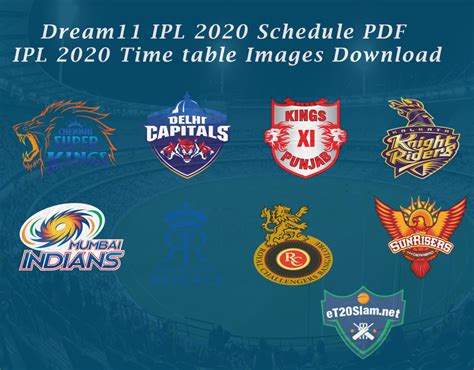 Download new uae ipl 2020 schedule in pdf format. Dream11 IPL 2020 Schedule PDF & IPL 2020 Time table Images ...