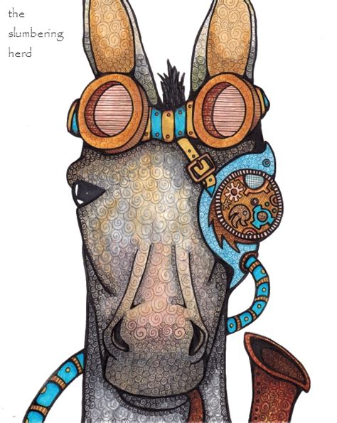 Steampunk Horse With Copic Markers The Slumbering Herd Art Blog