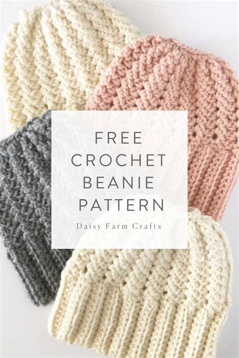 Daisy Farm Crafts Free Crochet Beanie Pattern Crochet Beanie Pattern