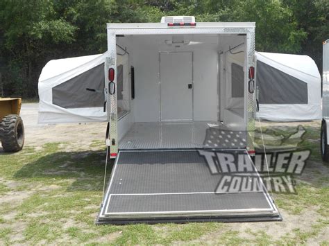 New 2016 7x16 7 X 16 V Nosed Enclosed Trailer Pop Up Pop Out Beds