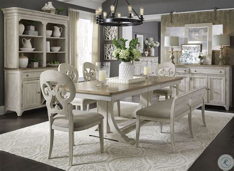 Ashley furniture's bolanburg dining room table is a piece that features a traditional farmhouse table design. Farmhouse Reimagined Antique White Extendable Trestle ...