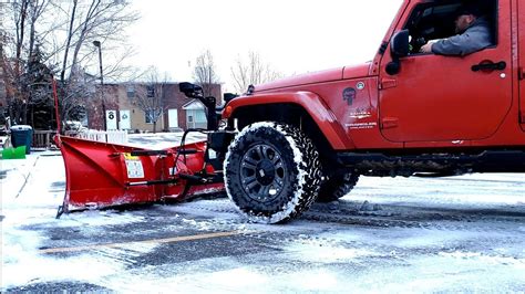 Surprise Snow Storm Plowing Snow In A Jeep Wrangler With Boss Htx V