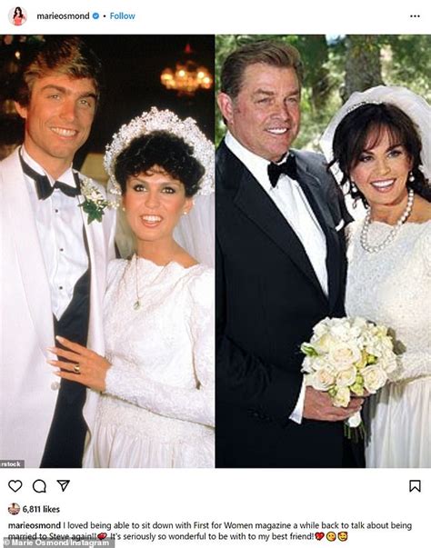 Marie Osmond 63 Shares Rare Photo With Husband On Their Second Wedding Day Daily Mail Online