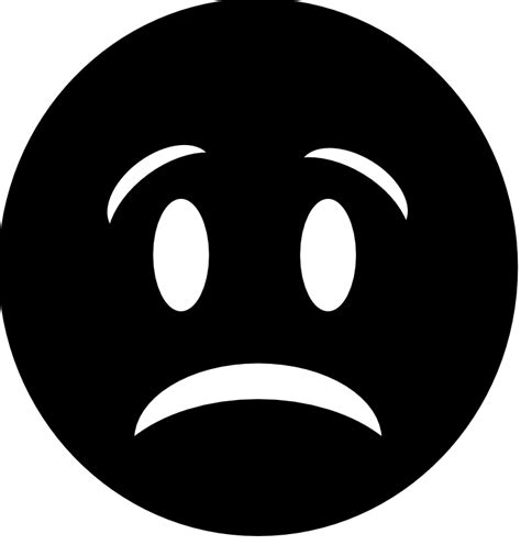 Sadness Smiley Face Frown Clip Art Black And White Sad Face Png