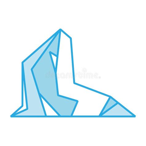Iceberg Vector Icon And Blue Illustration Underwater Sea Nature Deep