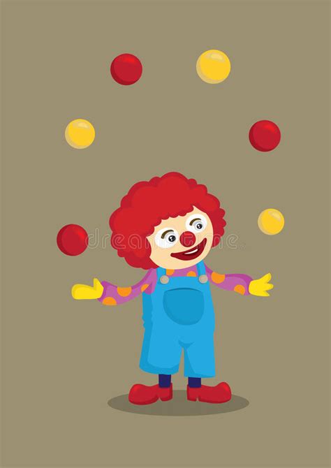 Juggling Clown Vector Cartoon Character Stock Vector Illustration Of