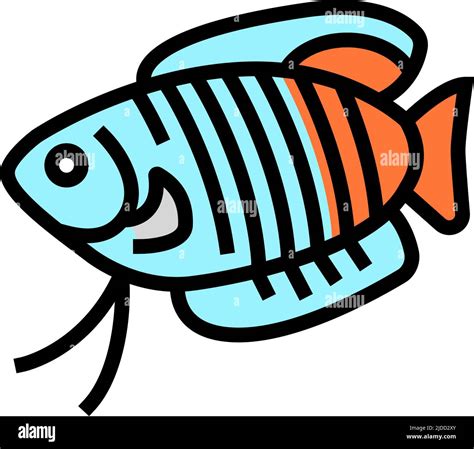 Ilustración Del Vector Del Icono Del Color Del Pez Gourami Imagen