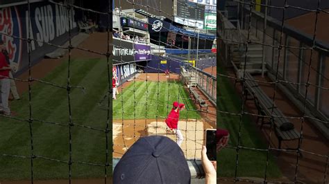 Shohei Ohtani Warming Up At Yankee Stadium Youtube